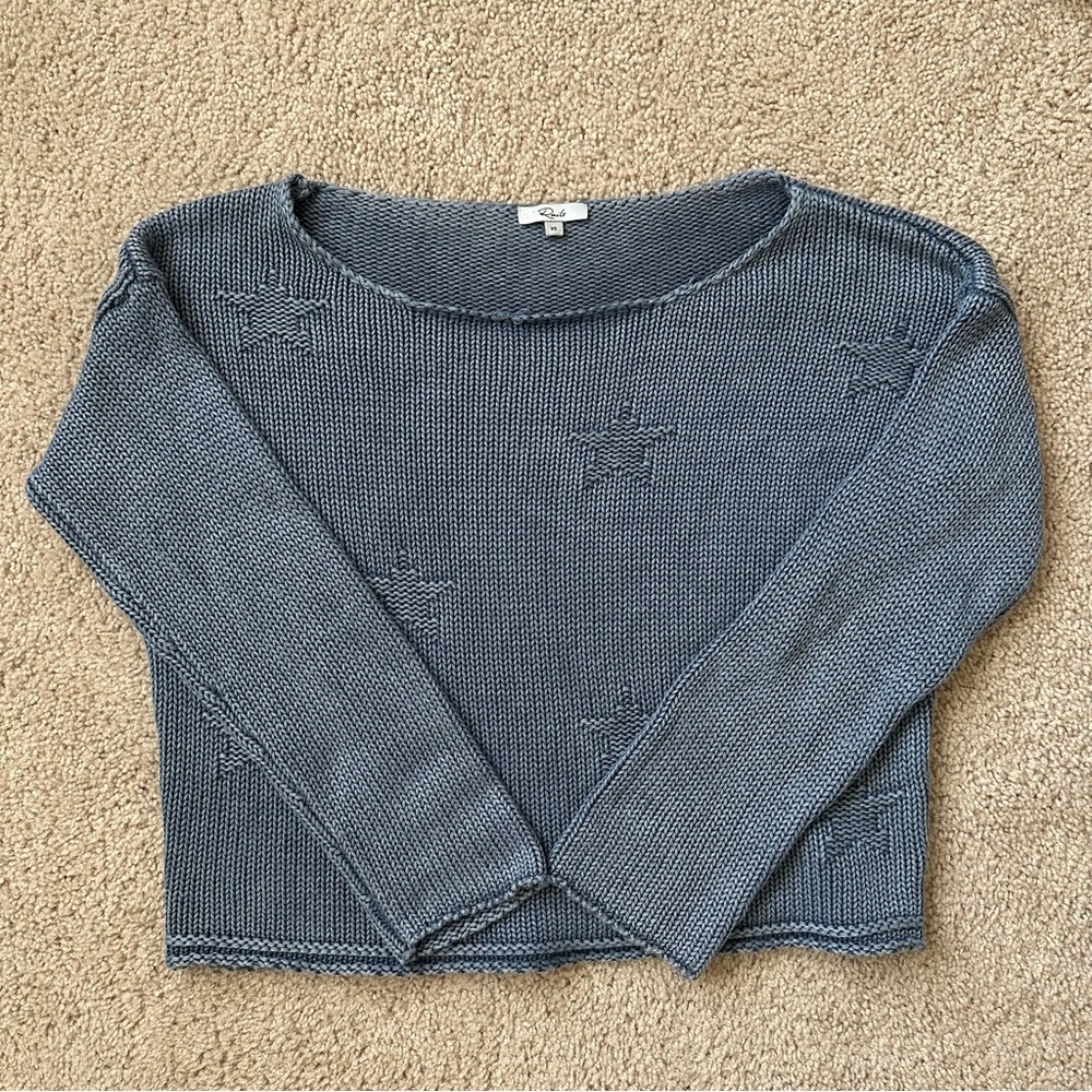 Rails Blue Knitted Star Sweater